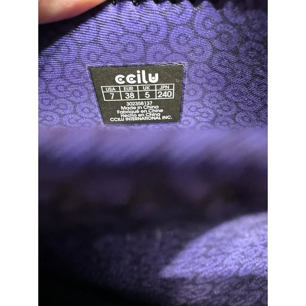 Ccilu Panto Pola Women High Top Ankle Boots Lace-up Rainboots Royal Purple‎ Sz 7